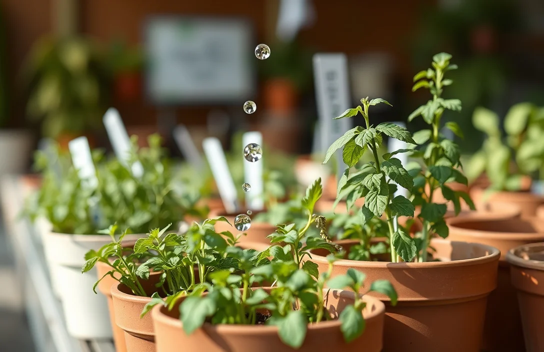 Watering Schedule for Container Herbs - growing herbs in small pots